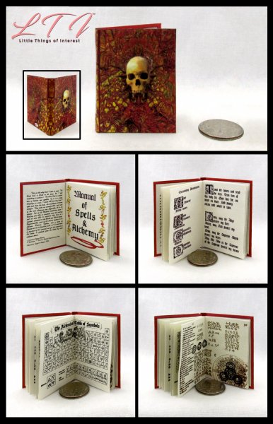 MANUAL OF SPELLS AND ALCHEMY Miniature Playscale Readable Illustrated 1/6 Scale Book Magic School of Witchcraft and Wizardry