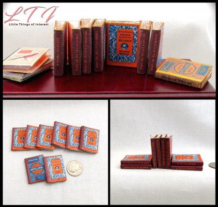 McGUFFEY READERS BOOK SET 8 Pc Prop Faux Books in Miniature Playscale 1/6 Scale