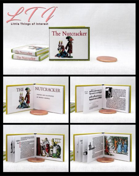 THE NUTCRACKER Miniature Playscale Readable Illustrated 1/6 Scale Book Christmas