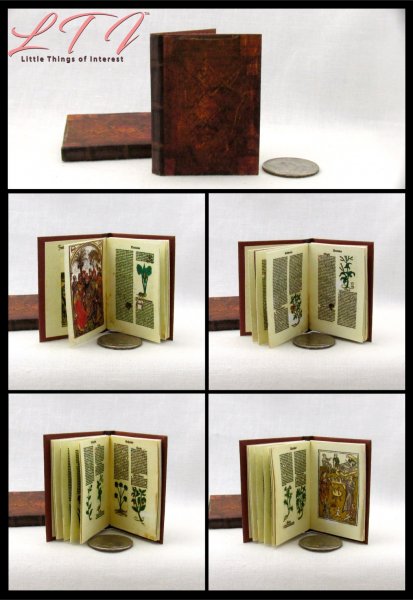 Ortus Sanitatis MEDIEVAL HERBAL MEDICINE Miniature Playscale Readable Illustrated Medical 1/6 Scale Book