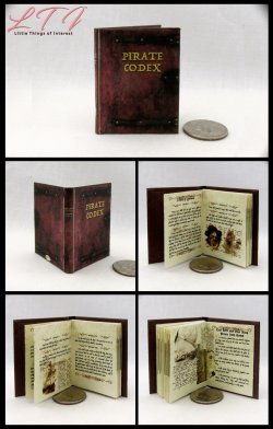 THE PIRATE CODEX Miniature Playscale Readable Illustrated Book
