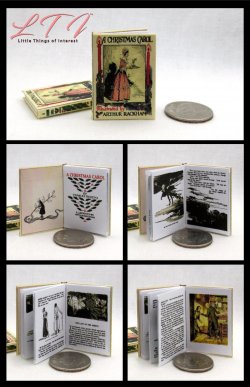 A CHRISTMAS CAROL Miniature Playscale Readable Illustrated 1/6 Scale Book Rackham