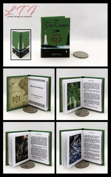 THE TWO TOWERS Miniature Playscale Readable Illustrated 1/6 Scale Book Lord of the Rings J. R. R. Tolkien
