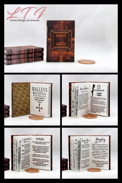 WITCHES BOOK OF SPELLS Miniature Playscale Readable Illustrated 1/6 Scale Magic Grimoire