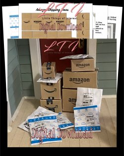 AMAZON SHIPPING BOXES AND BAGS to Download With Tutorial Printable Pdf in Miniature One Inch Scale DIY