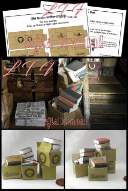 OLD BOOKS IN A BOX Download in Miniature One Inch Scale Tutorial and Printable