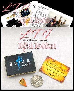 OUIJA BOARD Mystifying Oracle Box & Planchette Download in Miniature One Inch Scale Printable Tutorial DIY