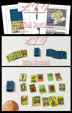 22 TAROT CARDS Major Arcana Deck And Box Download Printable with Tutorial in One Inch Scale DIY