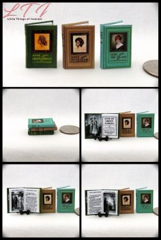 ANNE OF GREEN GABLES SET 3 Pc Miniature 1/12 Scale Readable Illustrated Books Anne Of Avonlea Anne Of The Island