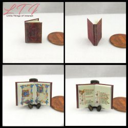 ADELAIDE'S Illuminiated Book of Hours in Miniature One Inch Scale Readable Illustrated Book
