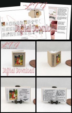 ALICE IN WONDERLAND Download Pdf Book and Construction Tutorial for a Miniature One Inch Scale Book