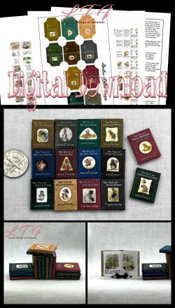 BEATRIX POTTR Books Set of 14 Download Pdf Book and Construction Tutorial for Miniature One Inch Scale Books