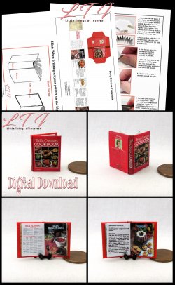 BETTY CROCKER Cookbook Download Pdf Book and Construction Tutorial Miniature One Inch Scale Book