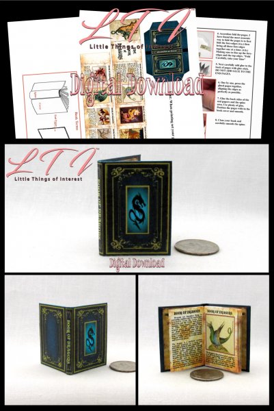 THE BOOK OF DRAGONS Download Pdf Book and Construction Tutorial for Miniature Playscale Book