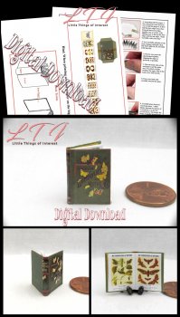 BUTTERFLIES AND MOTHS Download Pdf Book and Construction Tutorial for Miniature One Inch Scale Book