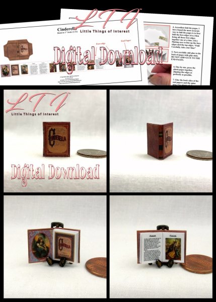 CINDERELLA Download Pdf Book and Construction Tutorial for Miniature One Inch Scale Book