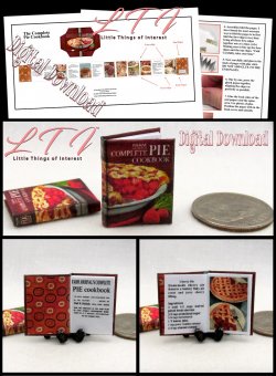 THE COMPLETE PIE COOKBOOK Download Pdf Book and Construction Tutorial Miniature One Inch Scale Book