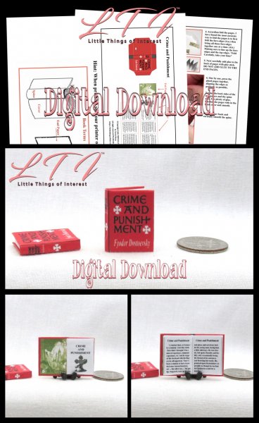 CRIME AND PUNISHMENT Download Pdf Book and Construction Tutorial Miniature One Inch Scale Book
