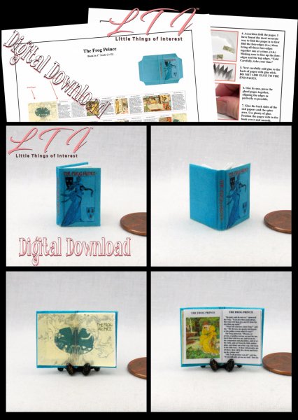 THE FROG PRINCE Download Pdf Book and Construction Tutorial for Miniature One Inch Scale Book Disney
