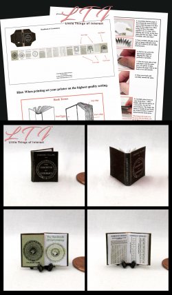 HANDBOOK OF CARTOMANCY or The FORTUNE TELLERS HANDBOOK Download Pdf Book and Construction Tutorial for a Miniature One Inch Scale Book