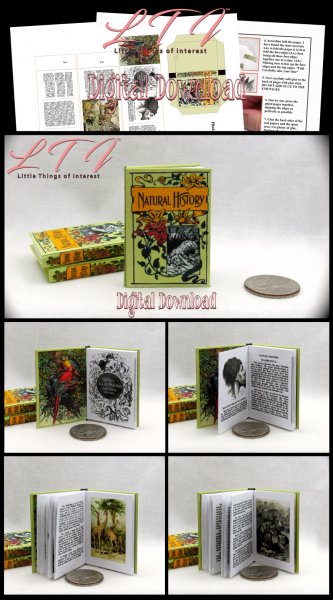 ILLUSTRATED NATURAL HISTORY Download Pdf Book and Construction Tutorial for Miniature Playscale Book
