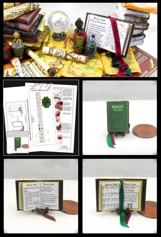 MAGIC BOOK Of SPELLS Download Pdf Book and Construction Tutorial for Miniature One Inch Scale Book - Click Image to Close