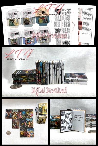 NANCY DREW MYSTERIES PROP BOOK SET 37 Download Pdf Books and Construction Tutorial for Miniature Playscale Books