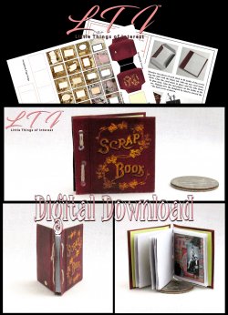 SCRAPBOOK Download Pdf Book and Construction Tutorial for Miniature One Inch Scale Book