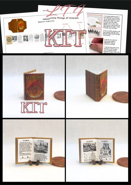 ALCHEMY Book Kit Printed Pdf and Instruction Tutorial in Miniature 1/12 Scale