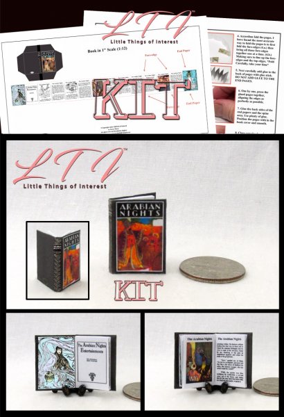 ARABIAN NIGHTS Book Kit Printed Pdf and Instruction Tutorial in Miniature 1/12 Scale