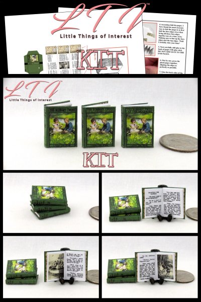 THE BOBBSEY TWINS SET OF 3 BOOKS Kit Printed PDF and Instruction Tutorial in Miniature 1/12 Scale Books