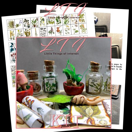 40 Botanical Plant Pages And 30 Botanical Herb Labels Kit Printed PDF Instruction Tutorial in Miniature Dollhouse One Inch Scale