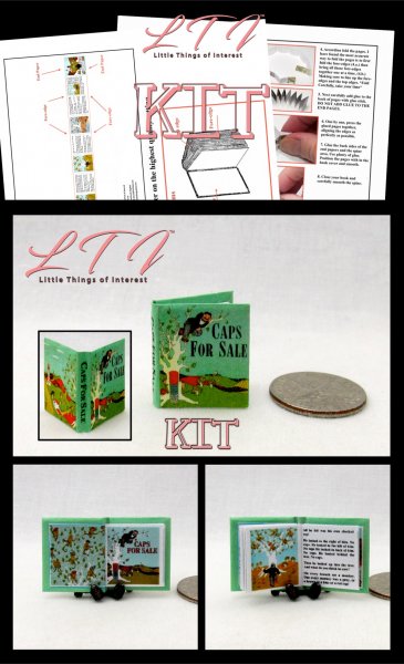 CAPS FOR SALE Kit Printed PDF and Instruction Tutorial in Miniature 1/12 Scale Childrens Book