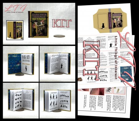 DARK ARTS DEFENSE Book Kit Printed Pdf and Instruction Tutorial in Miniature Playscale 1/6 Scale Hogwarts Magic School of Witchcraft and Wizardry