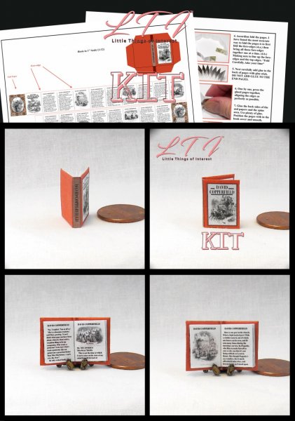 DAVID COPPERFIELD Book Kit Printed Pdf and Instruction Tutorial in Miniature 1/12 Scale