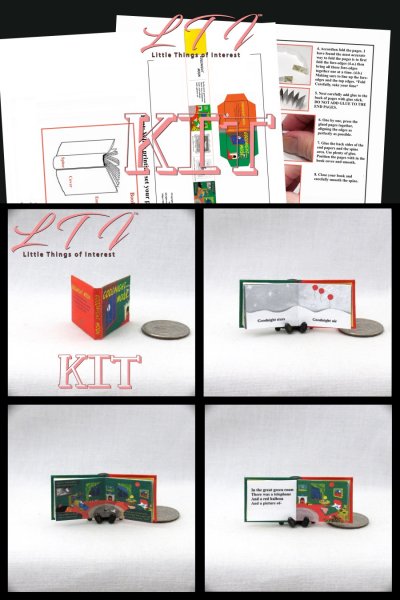 GOODNIGHT MOON Book Kit Printed PDF and Instruction Tutorial in Miniature One Inch Scale