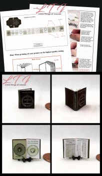 HANDBOOK OF CARTOMANCY or The FORTUNE TELLERS HANDBOOK Book Kit Printed PDF and Instruction Tutorial in Miniature One Inch Scale