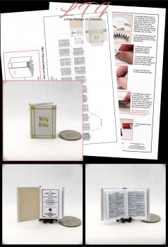 WHITE HOLY BIBLE Book Kit Printed PDF and Instruction Tutorial in Miniature One Inch Scale Book
