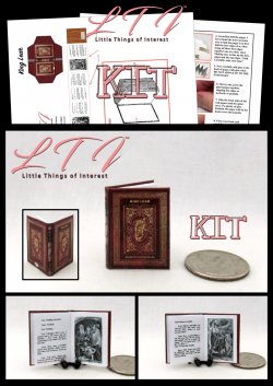 KING LEAR Book Kit Printed Pdf and Instruction Tutorial in Miniature 1/12 Scale