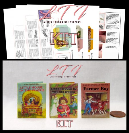 LITTLE HOUSE ON THE PRAIRIE Books Set 3 PC KIT Printed Pdfs and Instruction Tutorial in Playscale 1/6 Scale Kit Laura Ingalls Wilder