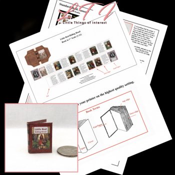 LITTLE RED RIDING HOOD Book Kit Printed PDF and Instruction Tutorial in Miniature One Inch Scale