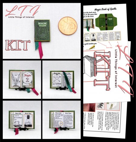 MAGIC BOOK OF SPELLS Kit Printed PDF and Instruction Tutorial in Miniature 1/12 Scale
