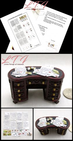 MAIL LETTERS SET Kit Printed PDF and Instruction Tutorial in Miniature Half Inch Scale
