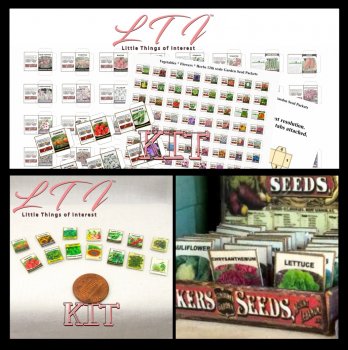 SEED PACKETS Kit Printed Pdf and Instruction Tutorial in Miniature One Inch Scale