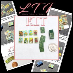 VINTAGE STYLE TAROT CARDS Printed PDF Kit 22 Major Arcana Tarot Deck And Box Tutorial Miniature One Inch Scale