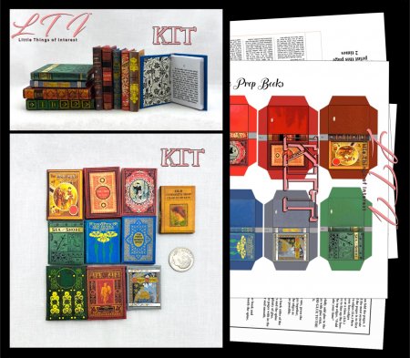 VINTAGE STYLE PROP BOOK SET 10 PC KIT Printed Pdf and Instruction Tutorial in Playscale 1/6 Scale DIY Kit