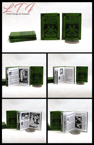 CELTIC FAIRY TALES Books Set 2 Miniature One Sixth Scale Playscale Readable Illustrated 1/6 Scale Books Irish