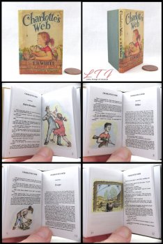 CHARLOTTE'S WEB Illustrated Readable Miniature One Fourth Scale Book