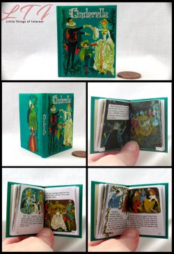 CINDERELLA Illustrated Readable Miniature One Fourth Scale Book