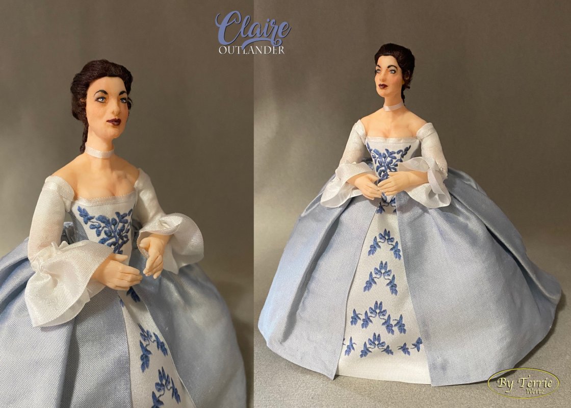 CLAIRE FRASER Digital Download Pdf Tutorial and Pattern One Inch Scale Doll Outfit DIY Outlander (Intermediate) - Click Image to Close